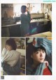 A collage of photos of a woman in a kitchen.